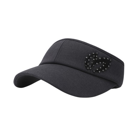 여성 비딩 자수 심볼 리본 썬바이저