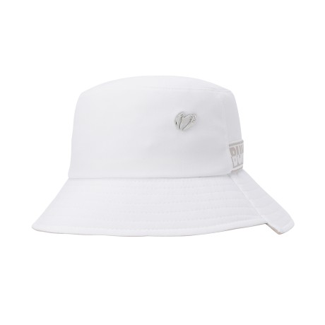 여성 언밸런스 로고 테이프 버킷햇