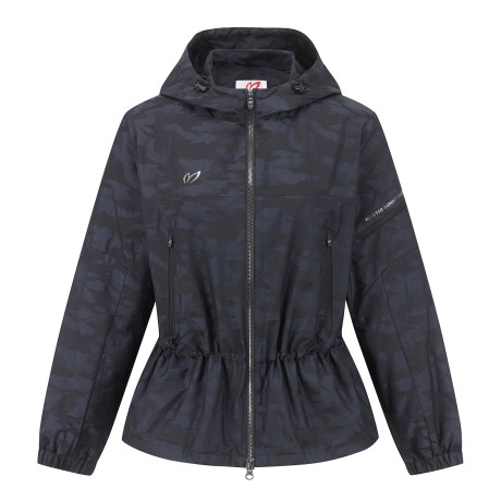 여성 카모 패턴 스트링 후드 자켓