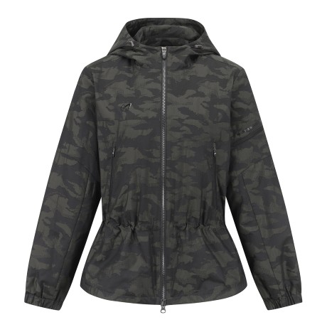 여성 카모 패턴 스트링 후드 자켓