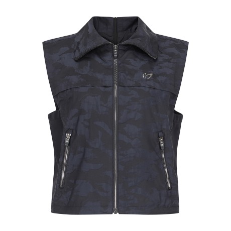 여성 체크 카모 투웨이 칼라 베스트