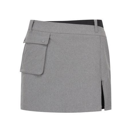 여성 컬러 블록 빅 포켓 큐롯 스커트