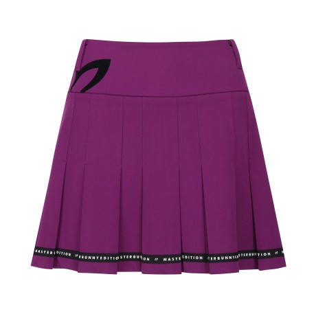 여성 로고 테이프 플리츠 큐롯 스커트