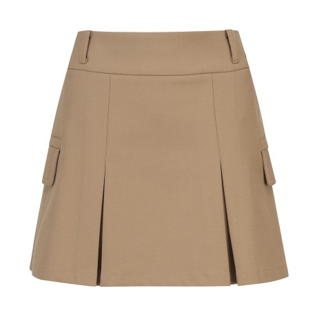 여성 사이드 플랩 포켓 플리츠 큐롯 스커트