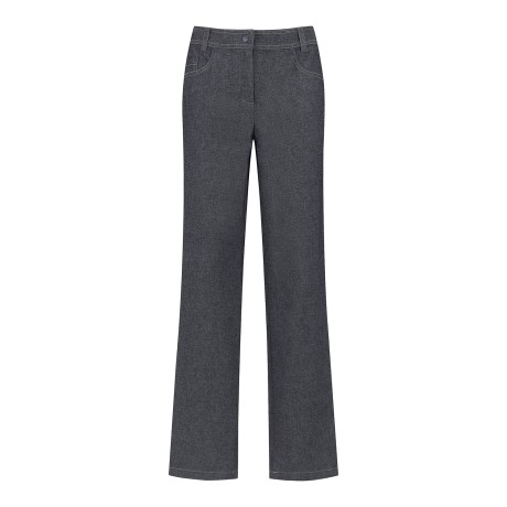 여성 배색 스티치 스트레치 팬츠