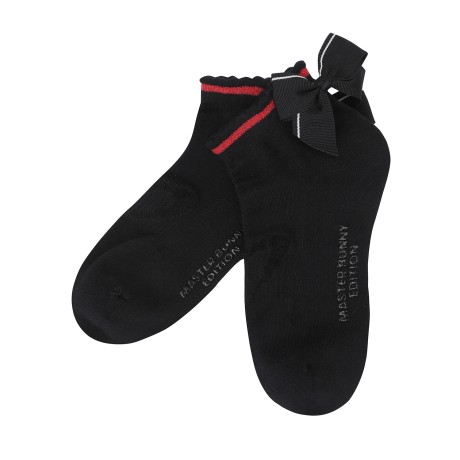 여성 심볼 글리터 라인 리본 단목 양말