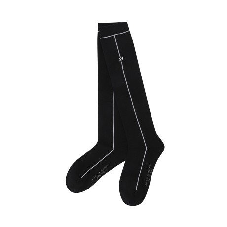 여성 심볼 배색 라인 논슬립 니삭스