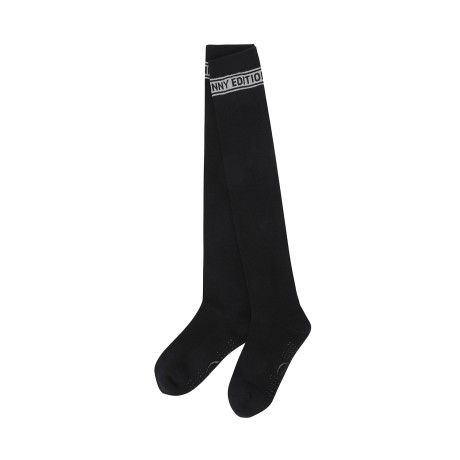 여성 글리터 로고 자카드 논슬립 니삭스