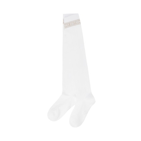 여성 글리터 로고 자카드 논슬립 니삭스