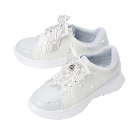 여성 탈착 배색 리본 스파이크리스 골프화