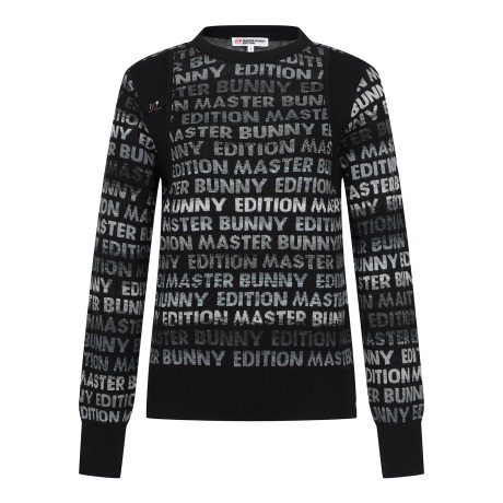 여성 심볼 로고 자카드 레이어드 니트