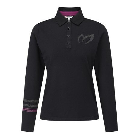 여성 도트 심볼 카라 긴팔 티셔츠