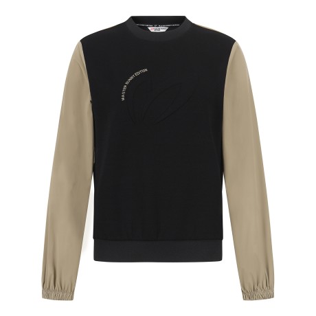 여성 엠보 심볼 텍스처 블록 스트링 티셔츠