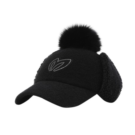 여성 폼폼이 이어워머 테리 볼캡