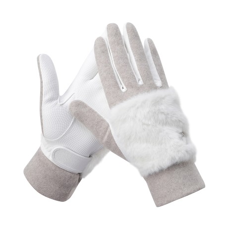 여성 바니 심볼 퍼 블록 울 블렌드 양손 장갑