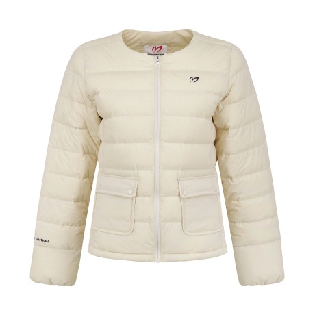 여성 솔리드 컬러 구스다운 경량 점퍼