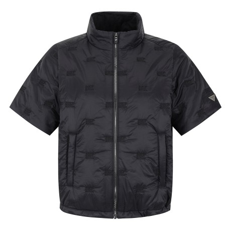 여성 로고 자수 반팔 패딩 점퍼