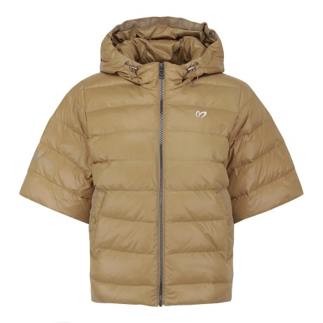 여성 구스다운 후드 반팔 점퍼