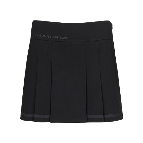 여성 배색 테이핑 헴 플리츠 큐롯 스커트