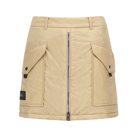 여성 센터 지퍼 백 밴딩 패딩 큐롯 스커트