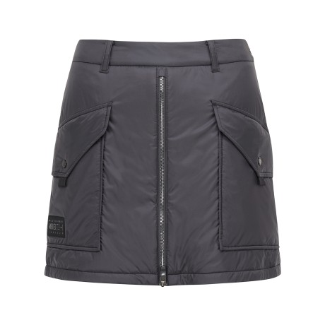 여성 센터 지퍼 백 밴딩 패딩 큐롯 스커트