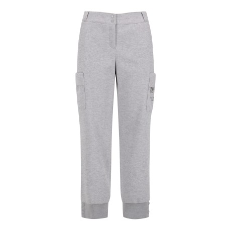 여성 플리스 카고 포켓 백 밴딩 조거 팬츠