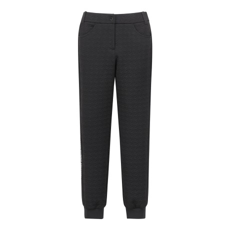 여성 엠보 하운드투스 백 밴딩 조거 팬츠