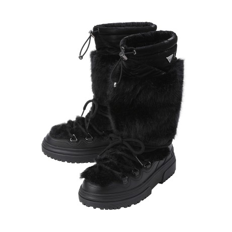 여성 퍼 믹스 스트링 윈터 부츠 골프화