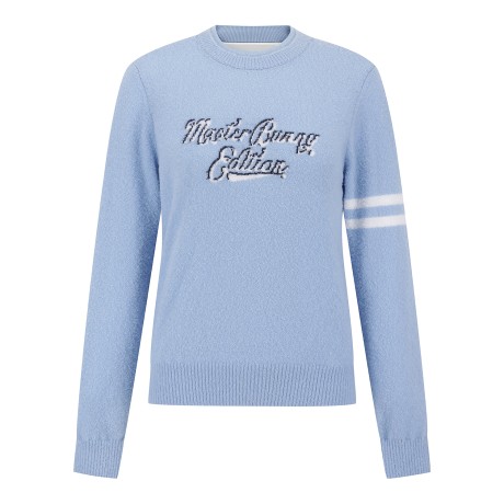 여성 부클레 로고 레이어드 긴팔 니트