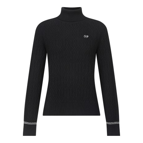 여성 엠보 케이블 터틀넥 니트