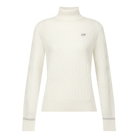 여성 엠보 케이블 터틀넥 니트