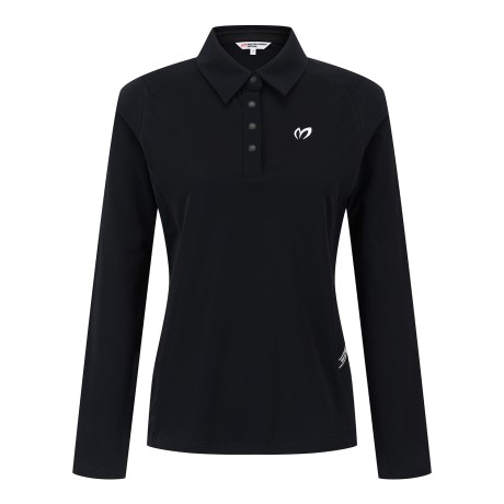 여성 사선 로고 테이프 약기모 카라 티셔츠