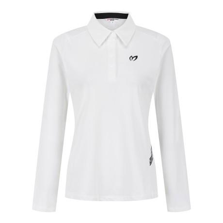 여성 사선 로고 테이프 약기모 카라 티셔츠