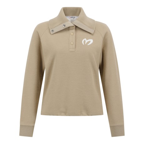 여성 니트 하이넥 스트링 긴팔 티셔츠