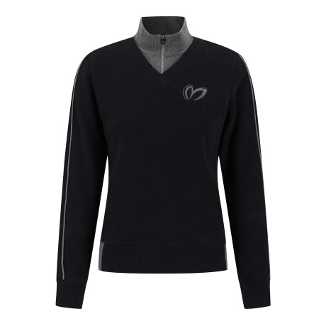 여성 집업 니트 카라 부클 티셔츠