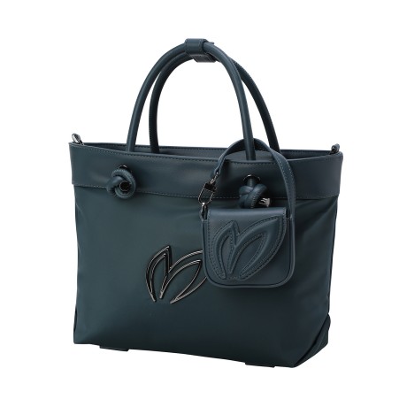 여성 텍스처 믹스 심볼 토트백 & 볼파우치