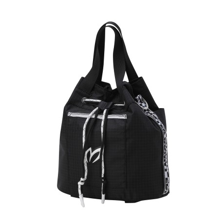 여성 타슬란 투톤 로고 버킷백