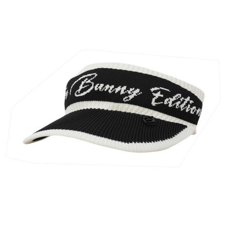 여성 메탈 심볼 투톤 니트 썬바이저