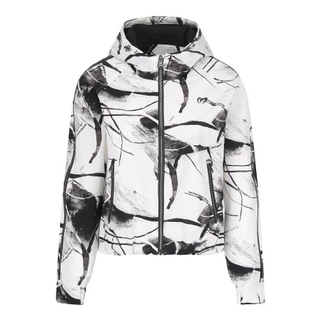 여성 지퍼 슬리브 밴딩 후드 점퍼