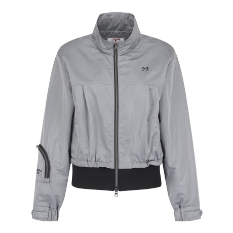 여성 글로시 슬리브 포켓 점퍼