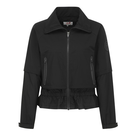 여성 레이어드 텍스쳐 믹스 집업 점퍼