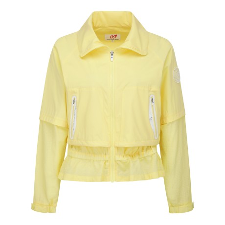 여성 레이어드 텍스쳐 믹스 집업 점퍼