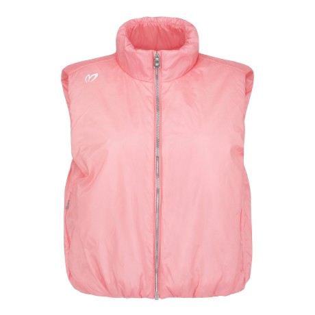 여성 크롭 솔리드 패딩 베스트