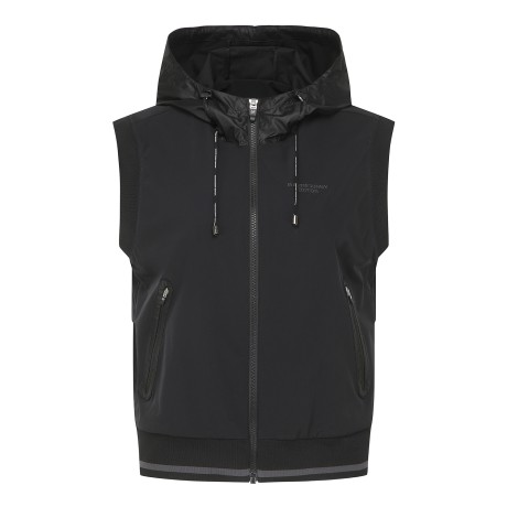 여성 백 심볼 포인트 후드 집업 베스트