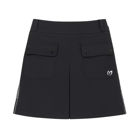 여성 사이드 로고 플리츠 큐롯 스커트 & 볼케이스