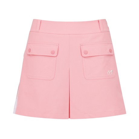 여성 사이드 로고 플리츠 큐롯 스커트 & 볼케이스