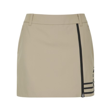 여성 심볼 프린팅 블랙 지퍼 큐롯스커트