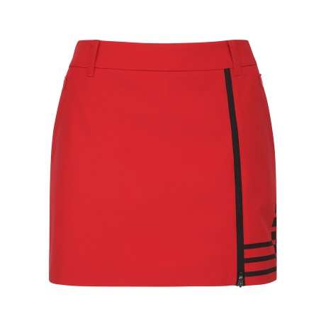 여성 심볼 프린팅 블랙 지퍼 큐롯스커트