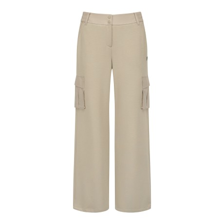 여성 우븐 카고 포켓 사이드 밴딩 스웻 팬츠