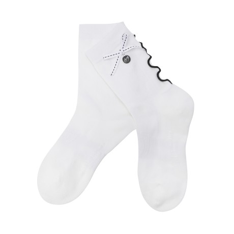 여성 심볼 리본 웨이브 논슬립 장목 양말